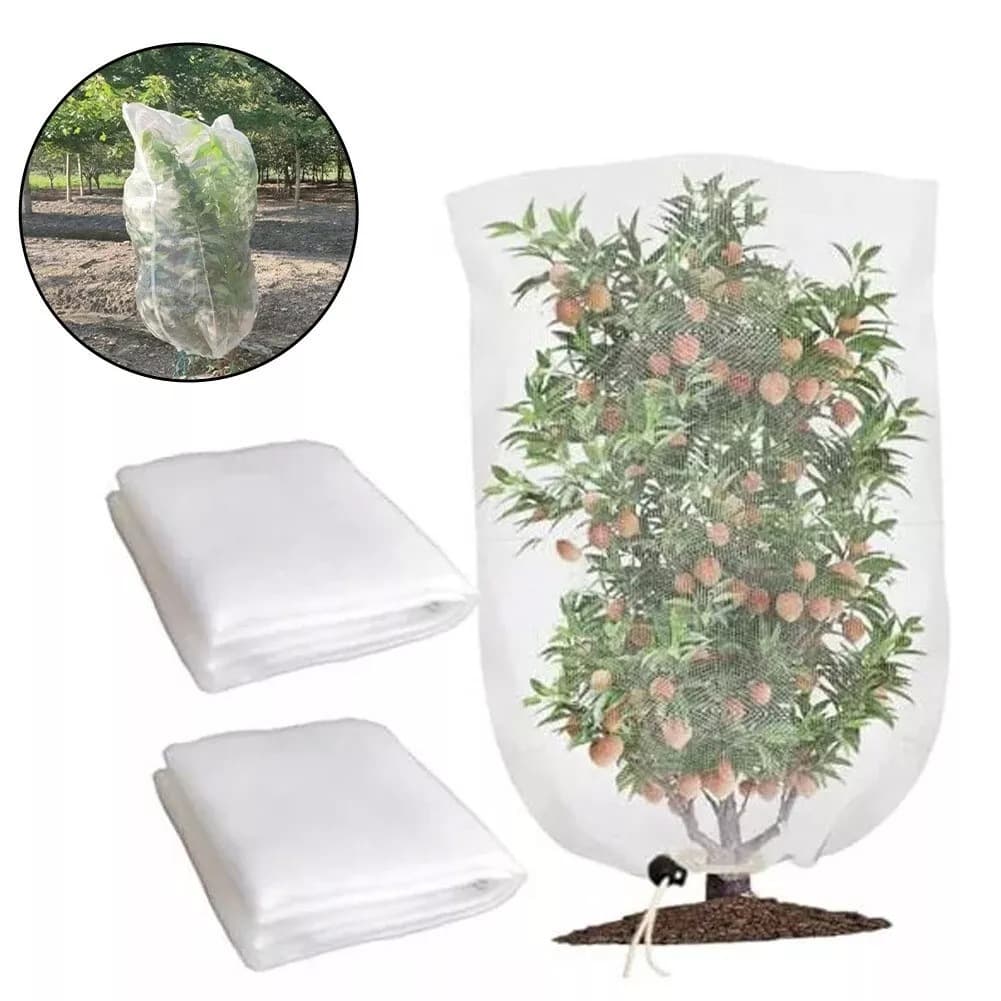 Household Potted Plant Insect Net with Drawstring, Flower and Plant Insect Protection Cover, Small Greenhouse Fruit Tree Bird Net, Garden Insect Net
