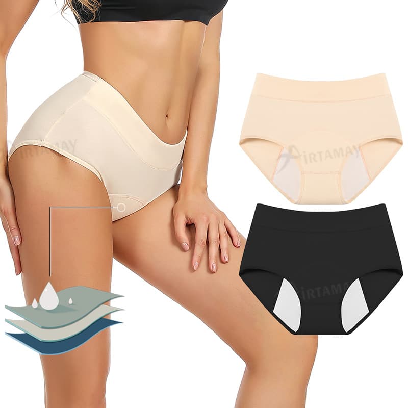 Cross-border Girl Period Leak-Proof High-Waist Menstrual Panties Women Cotton Period Panties Full Cotton Ladies Bikini