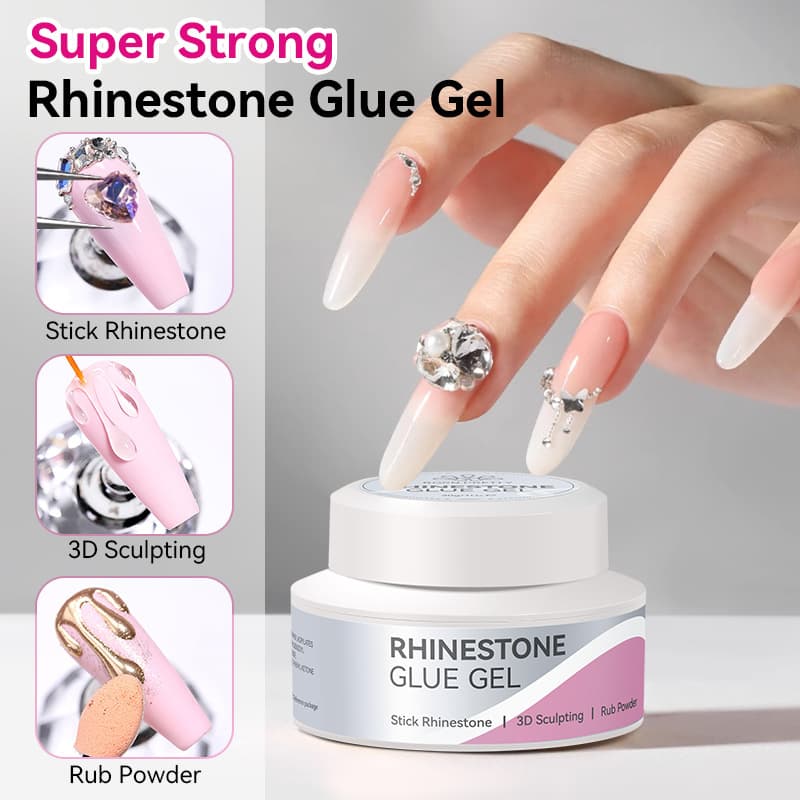BORN PRETTY Cross-border New No-wipe Diamond Glue, Super Strong Diamond Gel for Nail Salons, Modeling Gel