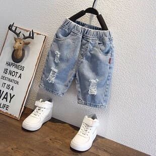 Boys' Denim Mid-Length Shorts 2026 New Style Thin Mid-Large Kids Children Shorts Handsome Boys Five-Point Summer Riding Pants