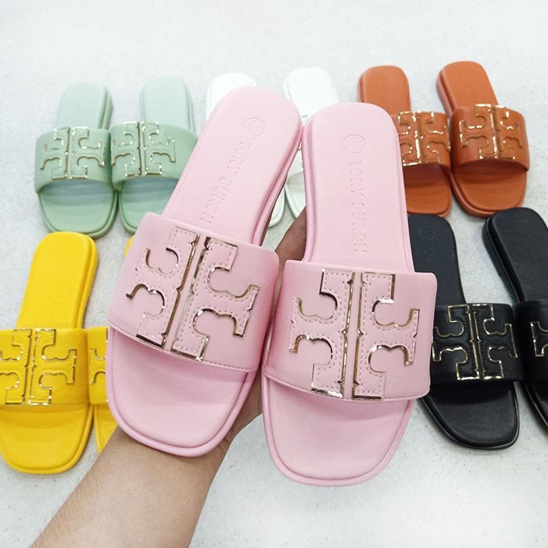 TB Women's Summer New Style One-Strap Sandals Beach Casual Leather Slippers Women Slipper