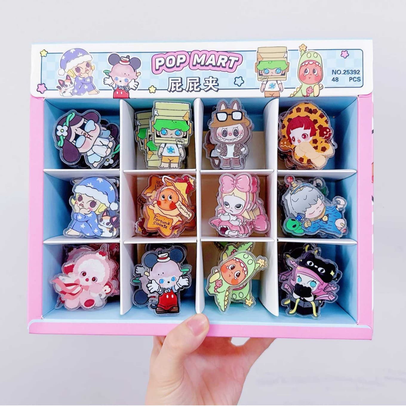 Pop Mart Series Journal Clips Cute Cartoon Popular Acrylic Butt Clips Double-Sided Patterns High-Aesthetic