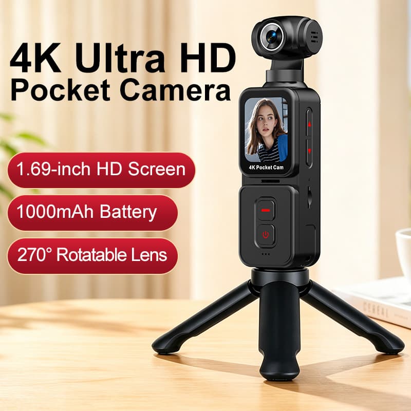Cross-border New K29 Handheld Pocket Camera 4K HD Video Face Recognition Smart Tracking Rotatable Lens