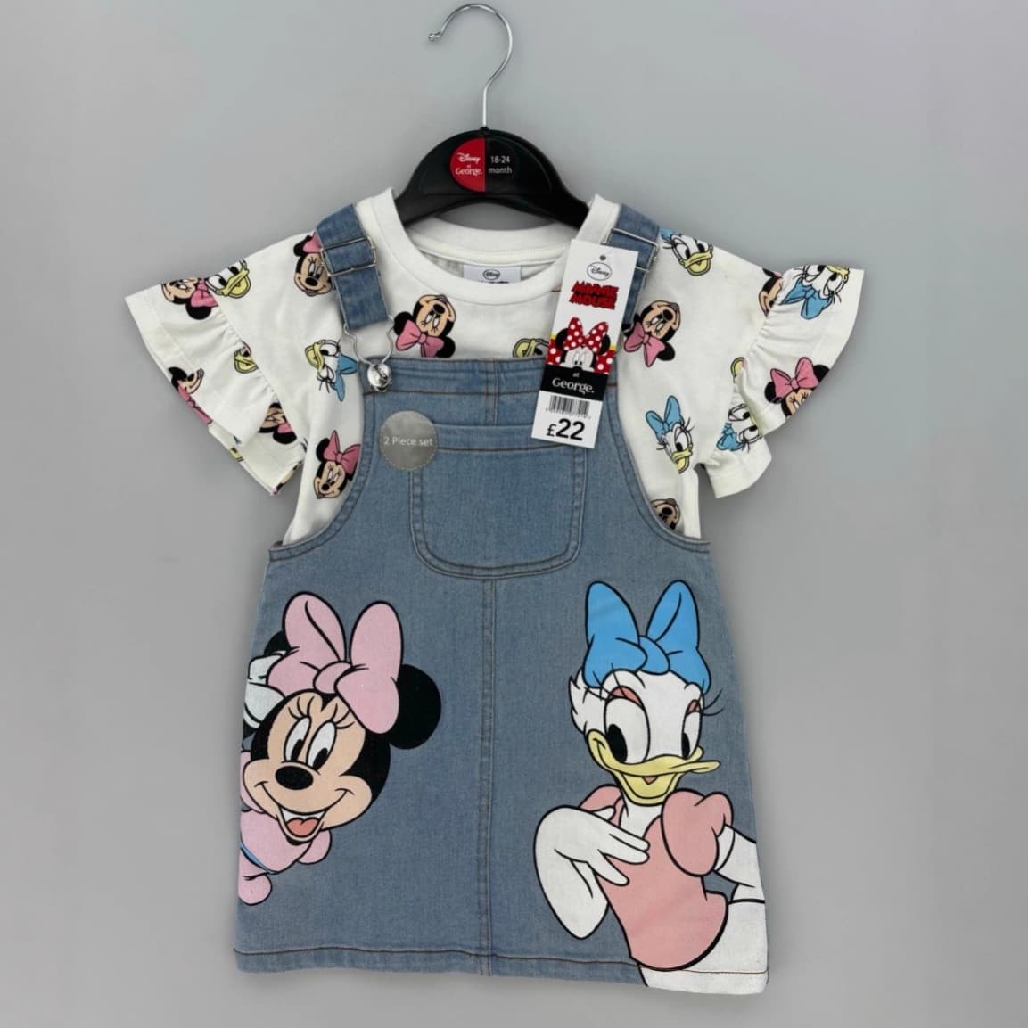2026 New Cross-border Trade Kids Cartoon Print Short Sleeve Top with Cute T-Shirt and Suspender Skirt Two-Piece Set for Boys and Girls