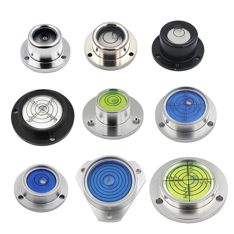 Flange Level Bubble High Precision Round Spirit Level, Portable Level Gauge with Metal Housing