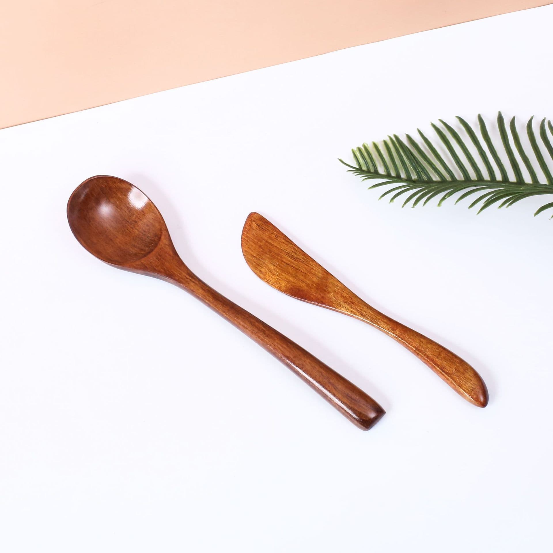 Japanese Style Wooden Small Spoon, Spoon Knife, Fork, Soup Spoon, Bamboo Spoon, Soup Spoon, Vintage Long Handle Wooden Spoon, Stirring Spoon, Dinnerware Wholesale
