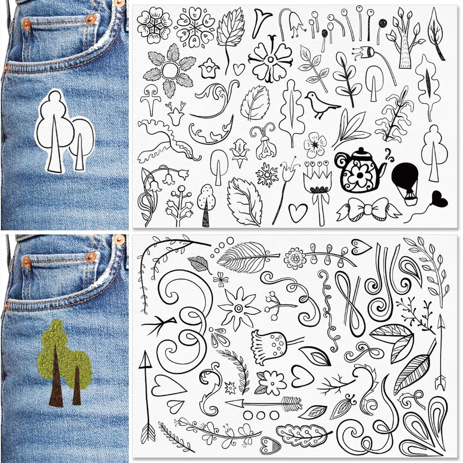 2025 New Handmade Creative Embroidery Self-Adhesive Sticker Back Glue Water-Soluble Stabilizer Non-woven Fabric Pattern