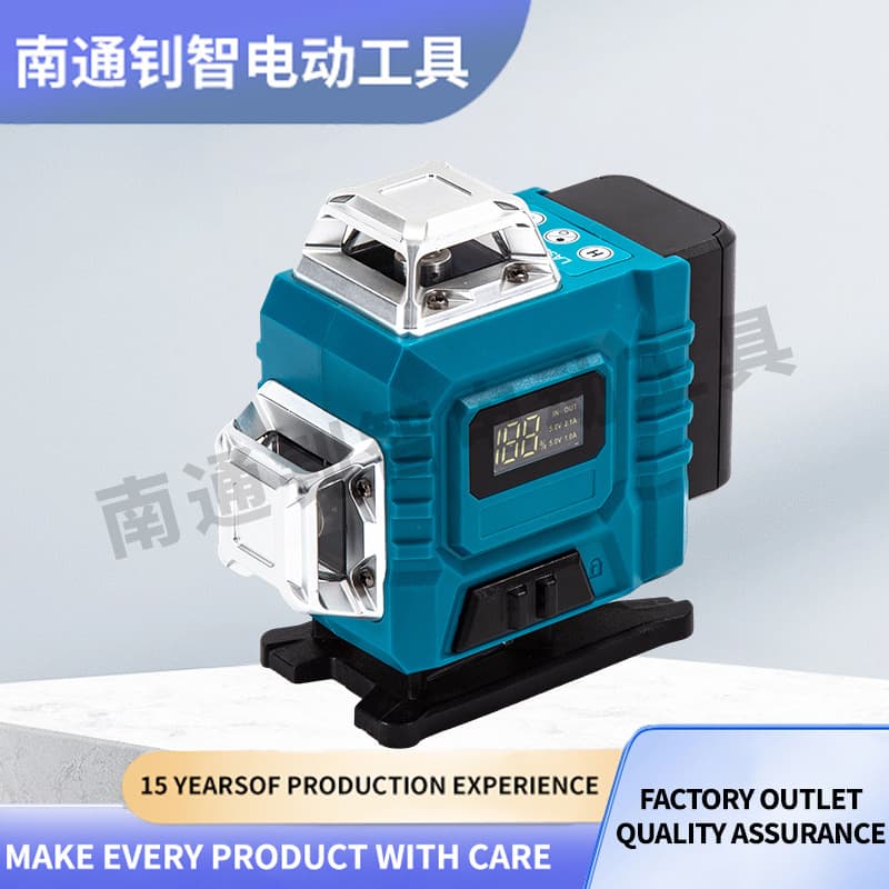 16-Line Level 4D Green Light Long Battery Life Floor Leveling Tool High Brightness Auto Leveling Wall Leveler with Slope Function