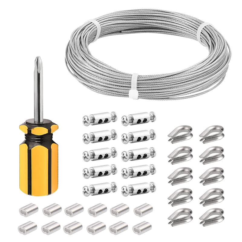 2mm stainless steel nylon-coated wire rope, outdoor garden fence, cable hanging screw buckle load-bearing kit