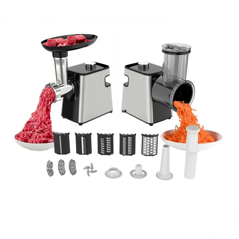 OZON Cross-border Meat Grinder and Sausage Stuffer, Dual-Speed Adjustable Vegetable Chopper, Slicer and Shredder Food Processor