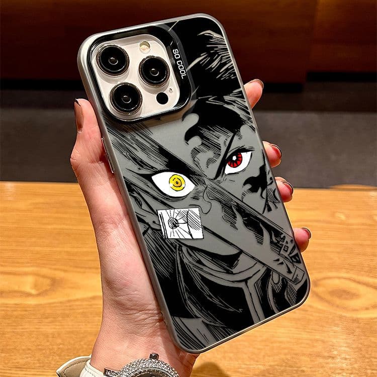 Demon Slayer Compatible with Apple 15/14 Pro Max Shockproof Phone Case iPhone 16/17 Colorful Silver Case Anime for Men