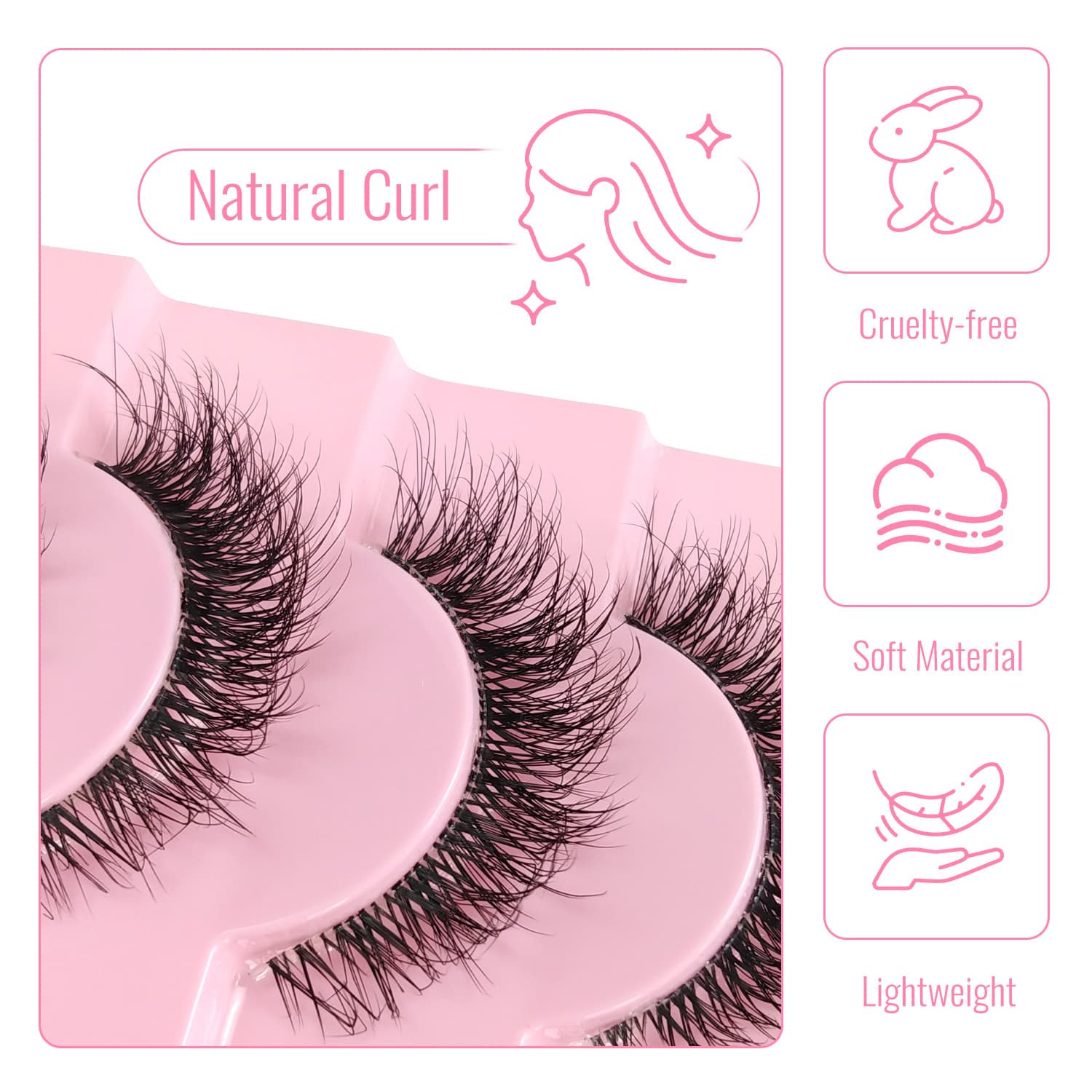 10 Pairs False Eyelashes One-Piece European American Mixed Style Realistic Comic Eye Tail Extended Internet Celebrity Natural Transparent Stem Eyelashes
