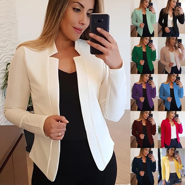 2022 Autumn/Winter Amazon European and American Casual Professional Blazer Women's Suit Jacket with Patchwork Design