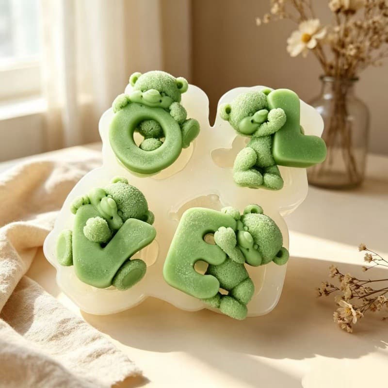 Cross-border silicone bear mold DIY animal shape aromatherapy plaster love love cake decoration silicone mold