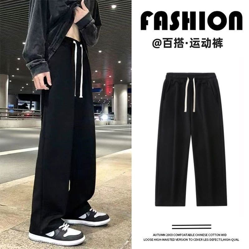 Men's Casual Pants Cross-Border Pants Men's American High Street Bestseller Loose Solid Color Straight Leg Casual Pants