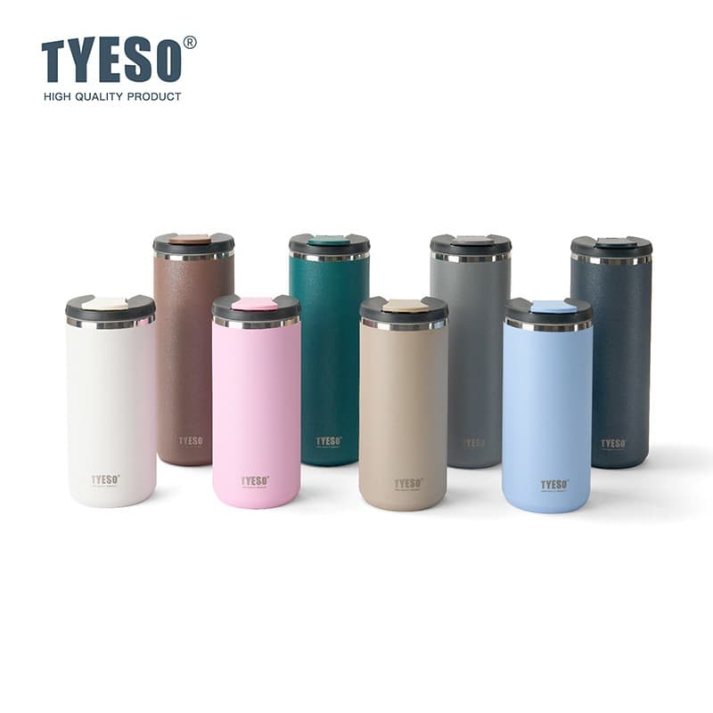 Tyeso Insulated Mug Portable Flip Lid 304 Stainless Steel Direct Drinking Cup Simple Car Cup Tumbler for Coffee