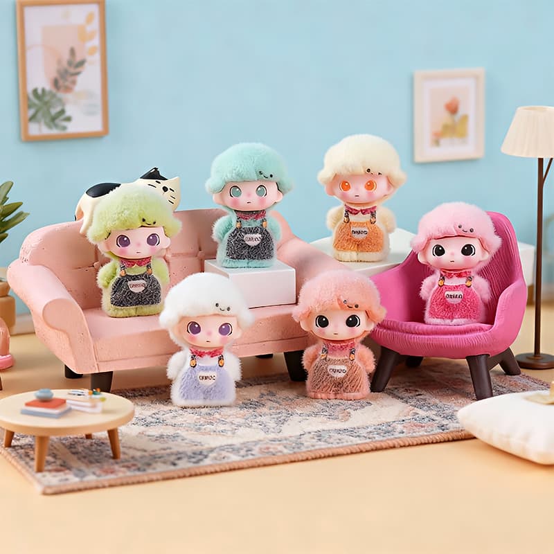 New Flocked Standing Figure Overalls Momo Cute Handmade DIY Accessories Creative Resin Desktop Ornament