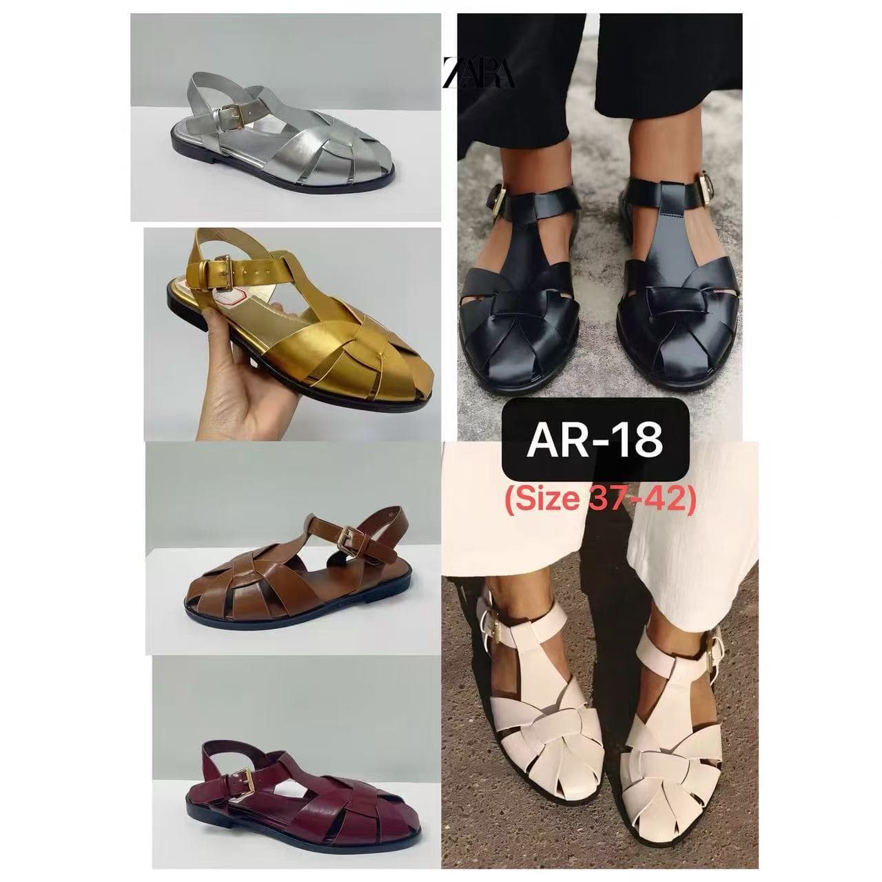 ZA2025 Autumn New Korean Woven Flat Roman Sandals for Women, Closed-Toe Back Strap Ladies Sandals