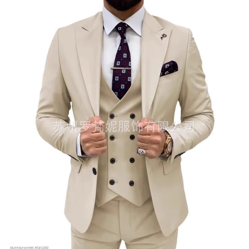 2026 New Men's Suit Amazon Set Three-Piece Casual Business Banquet Prom Slim Fit Wedding Suit