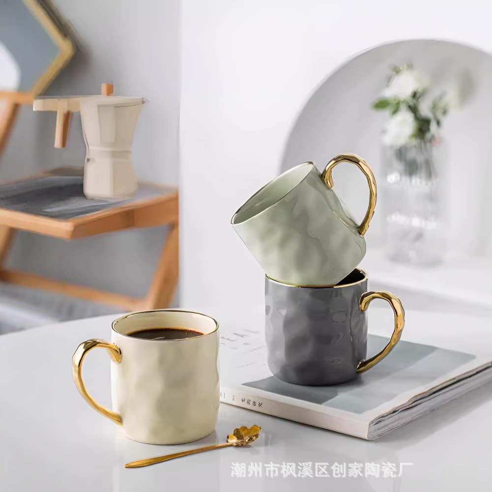 Drop Shipping Mug High Appearance Coffee Cup Home Use with Handle Office Water Cup Light Luxury Breakfast Cup Tea Cup Water Cup