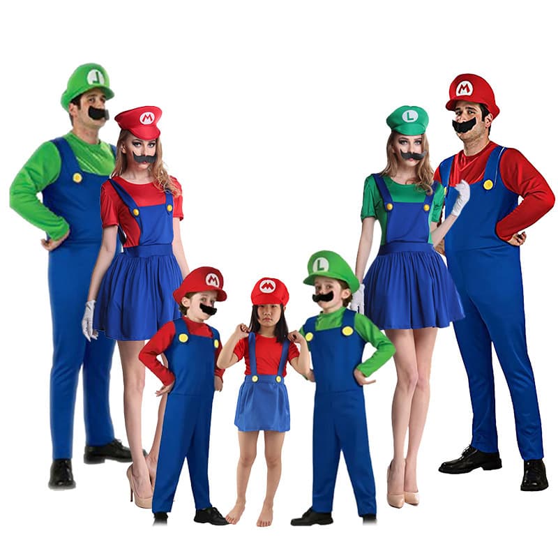 Mario Family Matching Costume Children's Day Performance Outfit Super Mario Cosplay Role-Play Stage Costume