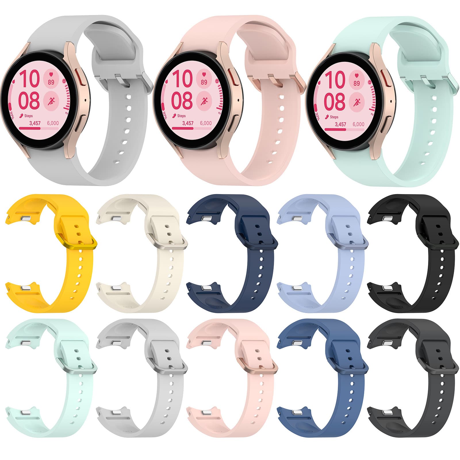 Suitable for Samsung Galaxy watch4567 official replacement button silicone strap watch FE same style
