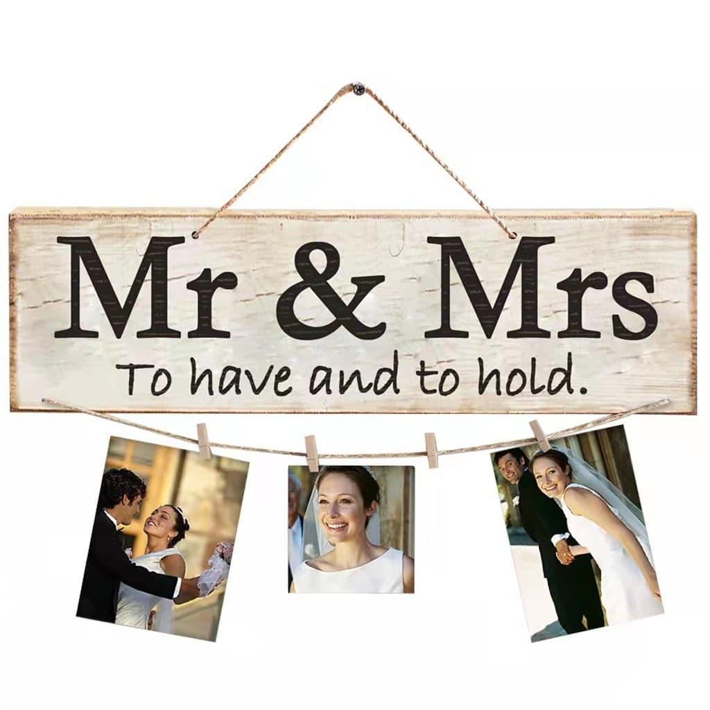 Cross-border photo clip wooden sign restaurant bar Valentine's Day party wedding decoration retro wall pendant wholesale