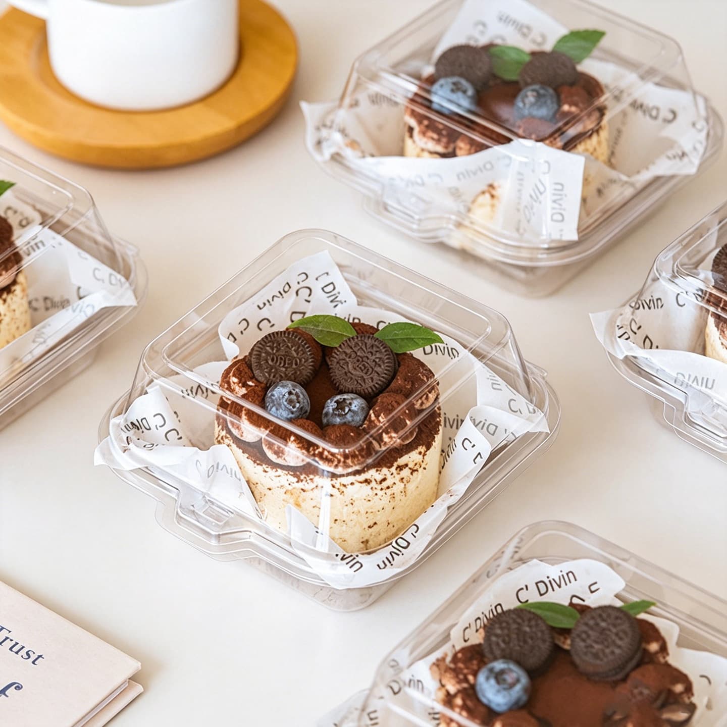 Cake bento box tiramisu disposable transparent packaging box baking mousse dessert packaging box packaging box