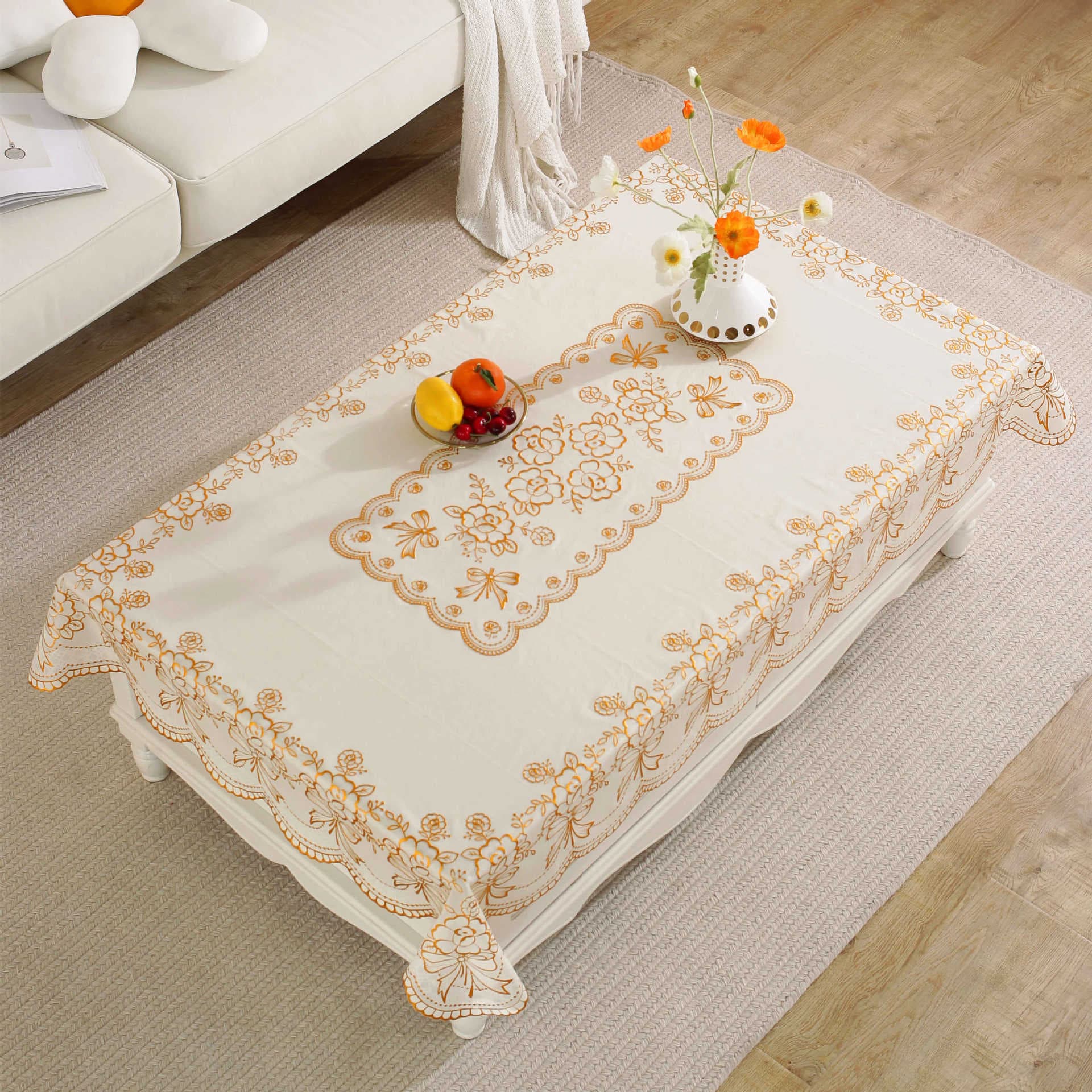 Shake fast spell explosion butterfly love tea table tablecloth Nordic wind bronzing pattern table cloth waterproof and oil-proof Pvc tablecloth