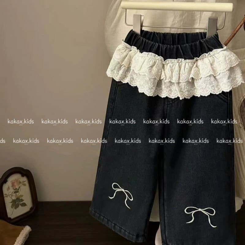 Tian Xiaosi Jeans 2025 Girls' Autumn Winter Style, Korean Lace Waist Embroidered Butterfly Fleece-Lined Jeans, Fashion Style