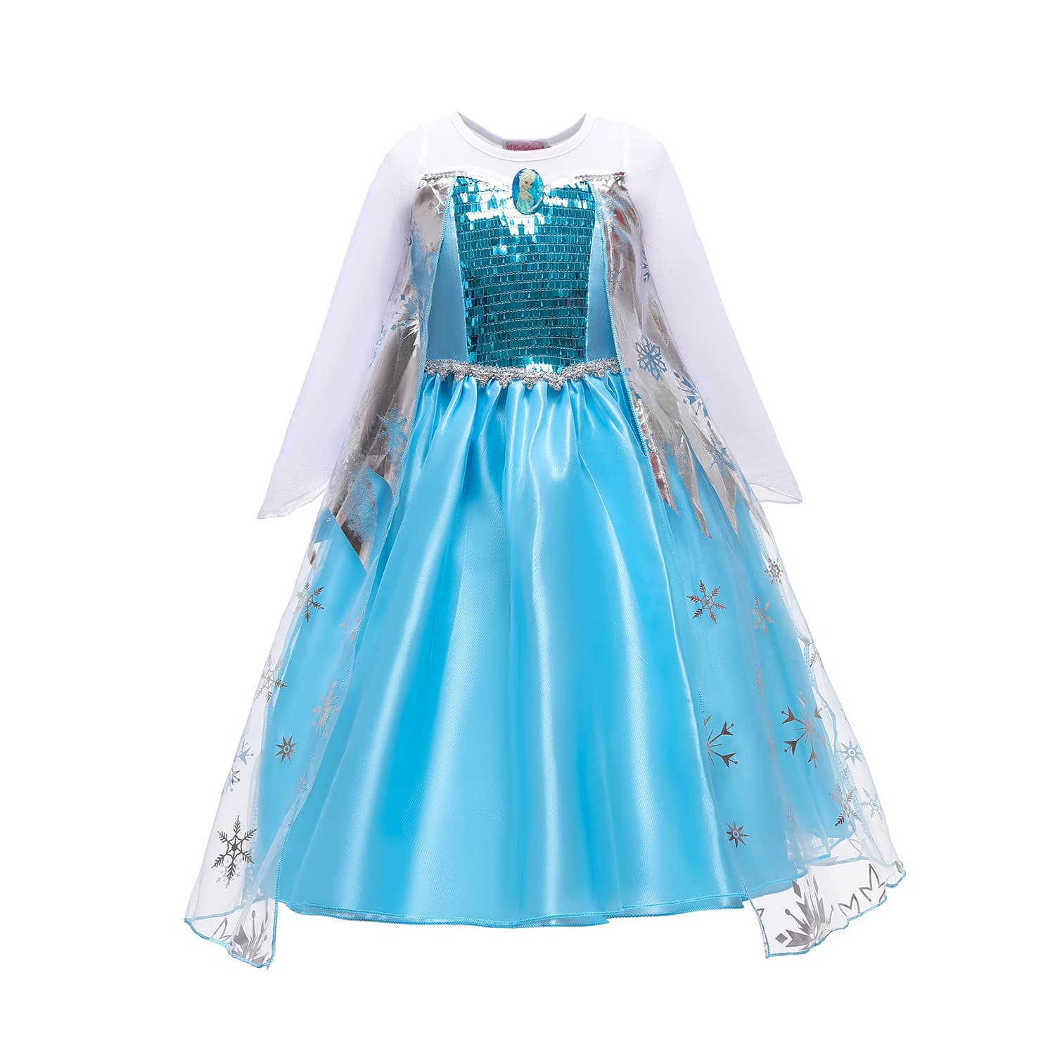 Halloween Frozen Elsa Princess Dress Queen Elsa Long Sleeve Girls Costume Dress