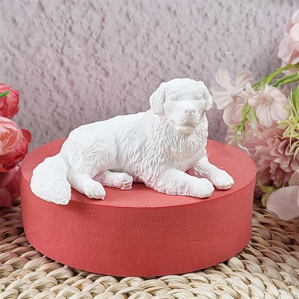 Cute puppy ornament silicone mold DIY cement plaster ornament silicone mold W0631