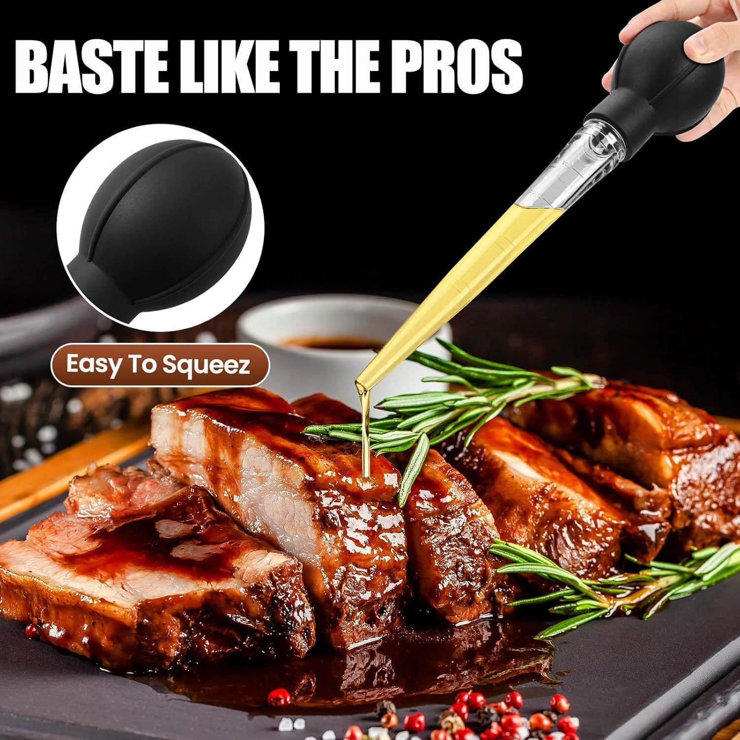 Cross-border Seasoning Oil Suction Tube Bulb Pump Turkey Baster Liquid Transfer Pipette Bulb Dropper Baking Tool Turkey Baster