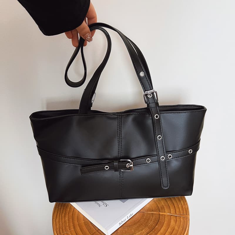 Vintage Large Capacity Bag for Women 2025 New Trendy Korean Tote Bag Niche Shoulder Underarm Bag Motorcycle Bag