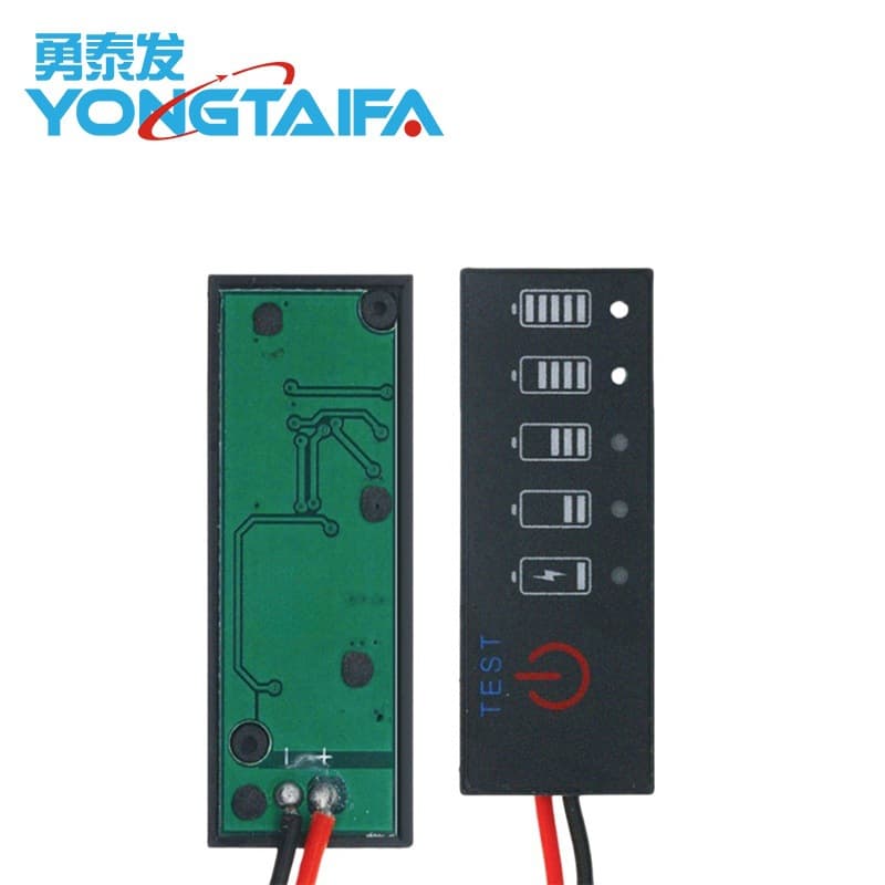 Lithium battery pack power percentage indicator panel, battery power display, 12V lithium battery 1-7S, reverse connection protection.