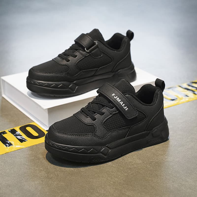 Cross-border Trade Waterproof Leather Upper Anti-slip Wear-resistant Middle and Big Kids Four-season Sports Shoes Boys Student Casual Board Shoes Wholesale
