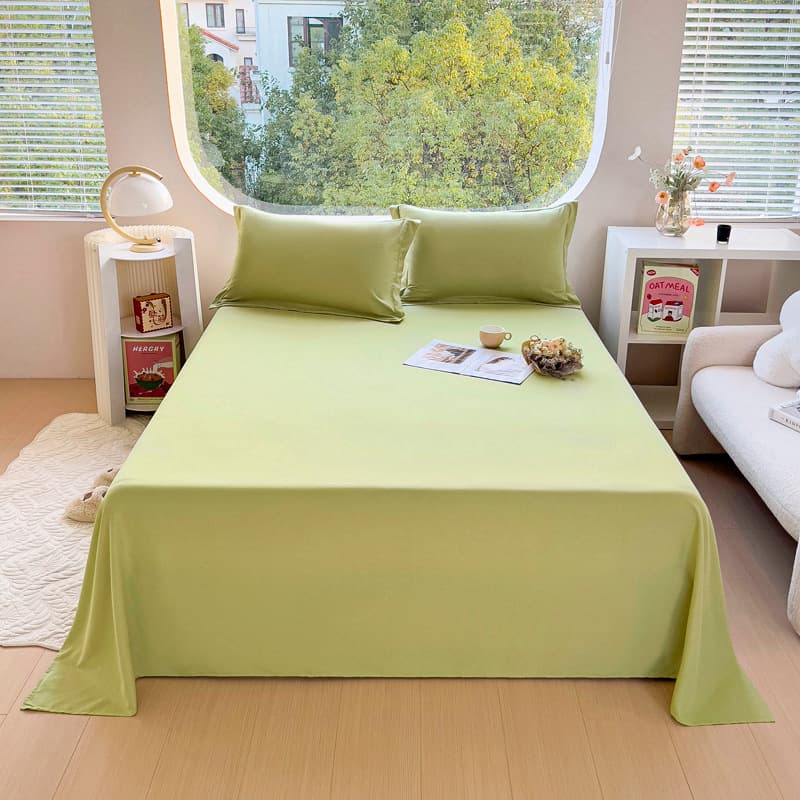 Dormitory Single Bed Sheet, Skin-Friendly Cotton, Solid Color Simple Brushed Fabric, Fitted Sheet, Cross-Border Wholesale
