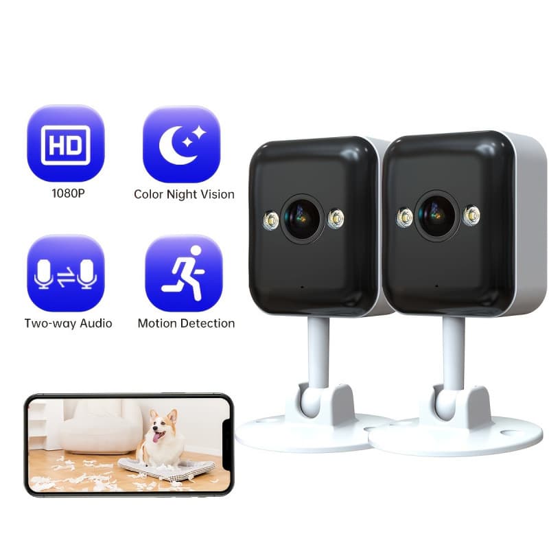 2026 New Cross-Border Dropshipping 1080P High-Definition Wireless Security Camera with Full-Color Night Vision Function