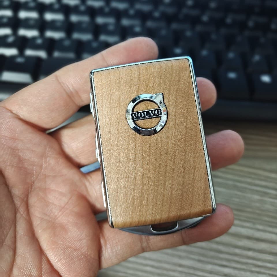 Solid Wood Keychain Replacement Protective Case for Volvo XC40 XC60 XC90 S60 S90 V60