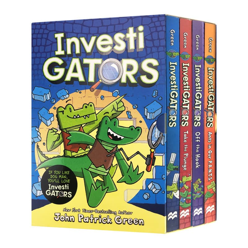 Original English InvestiGators 4-book Crocodile Scout 4-volume set Hardcover full-color comic book picture book Hilarious comic story book Primary and secondary English extracurricular reading English version Imported English book