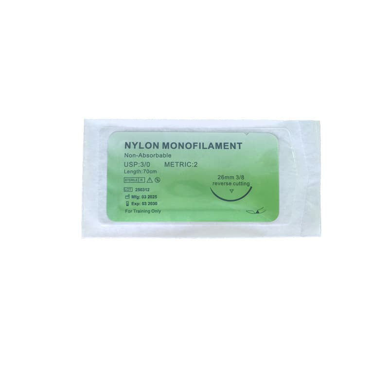 Medical Teaching Suture Practice Kit 3-0 Nylon Suture with Needle Individually Packed Suture Needle with Thread
