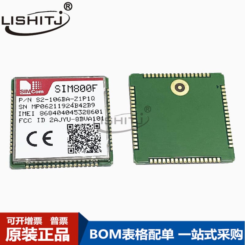 SIM800F quad-band GSM/GPRS module, low power consumption for voice, SMS, and data transmission, S2-106BA-Z1P1