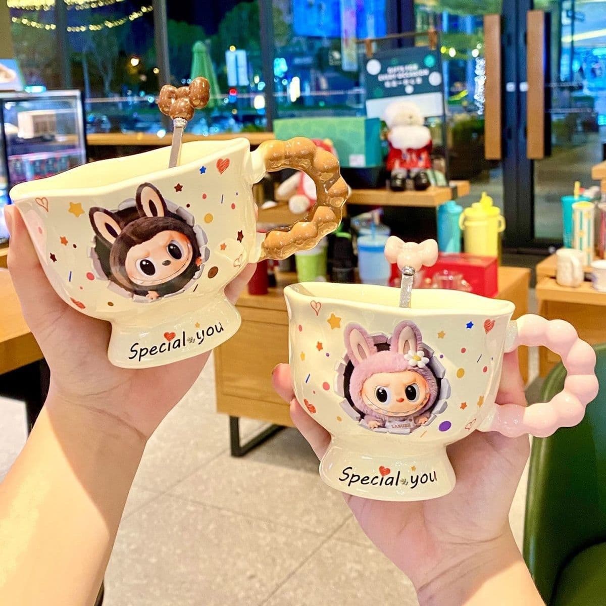 Mug High Aesthetics Ins Labubu Couple Cup Birthday Gift Ceramic Water Cup Girls Souvenir New Style