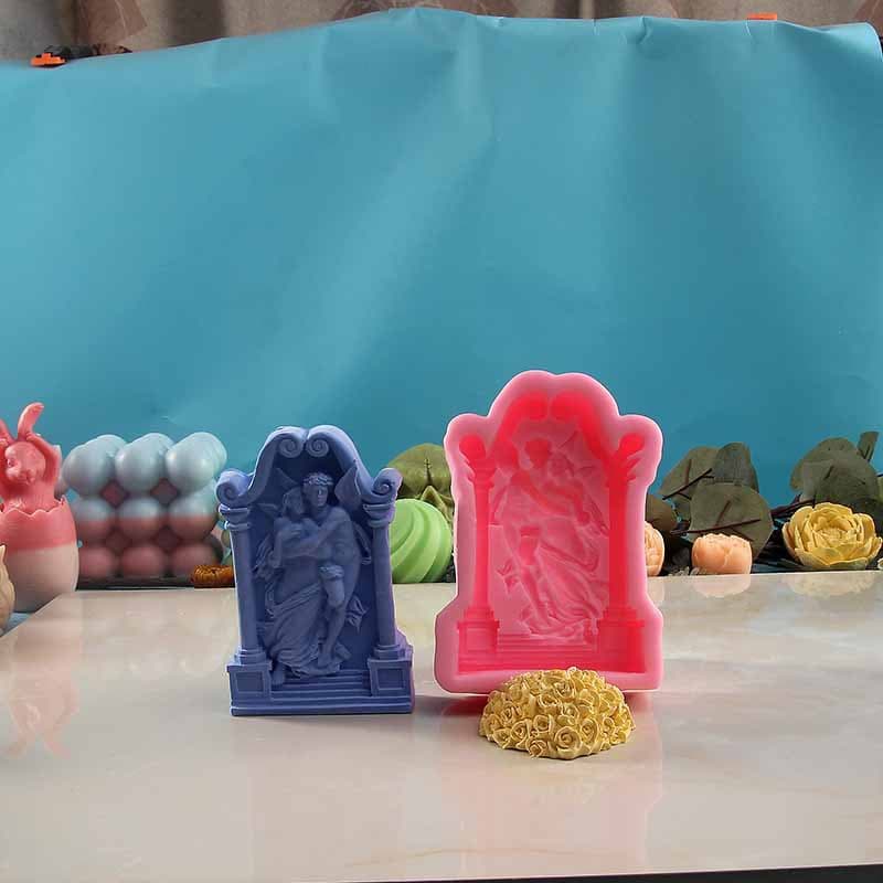 Ancient Greek Angel Couple Love Arch Scented Candle Plaster Ornament Silicone Mold