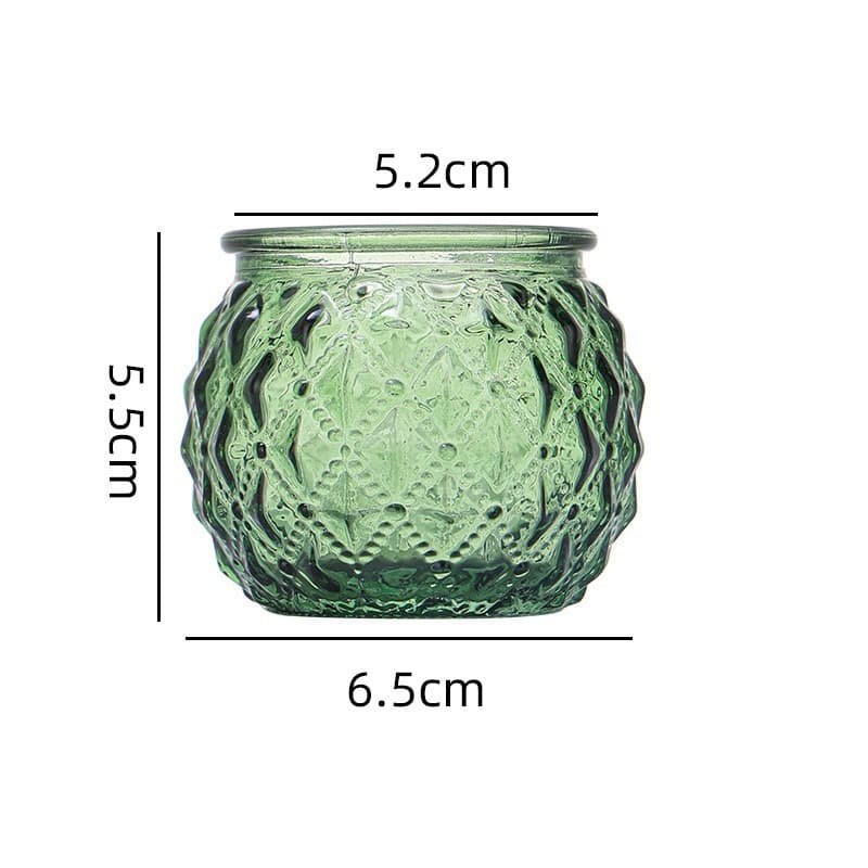 Cross-border Amazon Exclusive Embossed Glass Candle Holder Light and Shadow Striped Scented Candle Cup Home Fragrance Candle Decoration