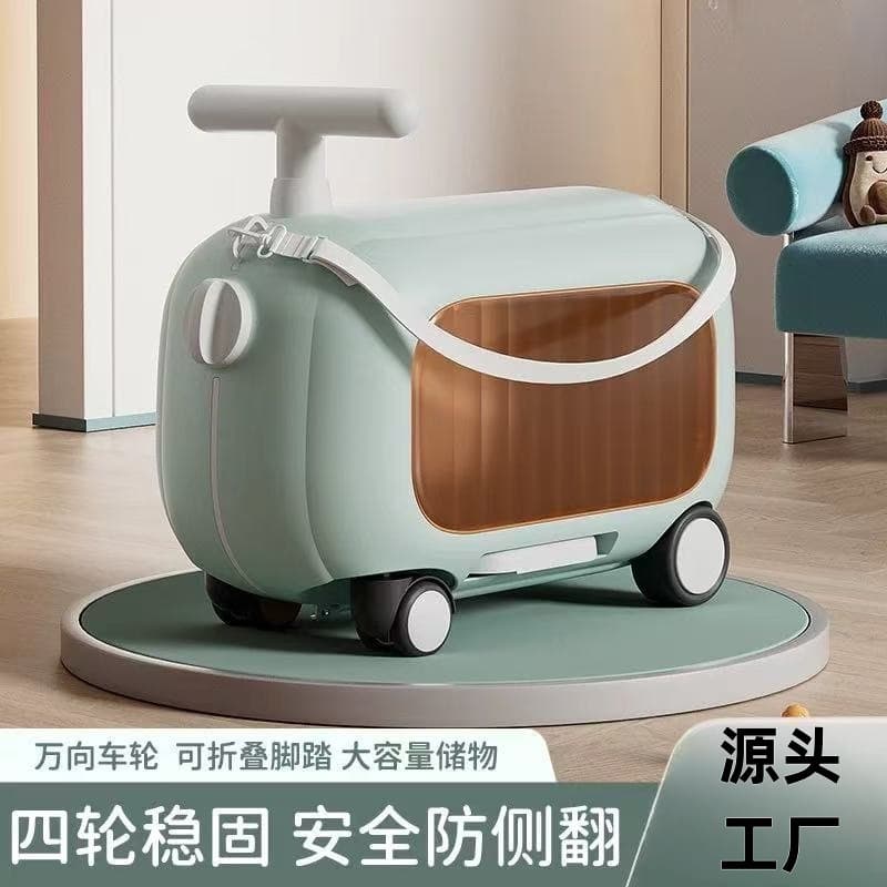 Baby walking suitcase, children can ride, lazy people can board the plane, baby scooter for boys and girls, storage and storage suitcase