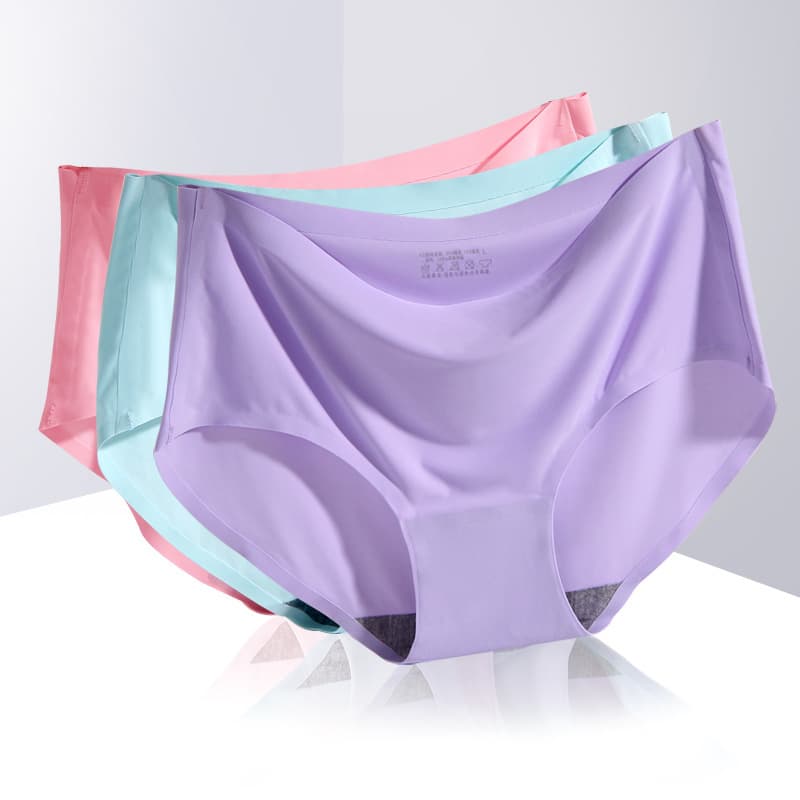 810 Women's Ice Silk Seamless Panties, One-Piece Panties, Breathable Mid-Waist Sexy Women's Panties, Blurless Top