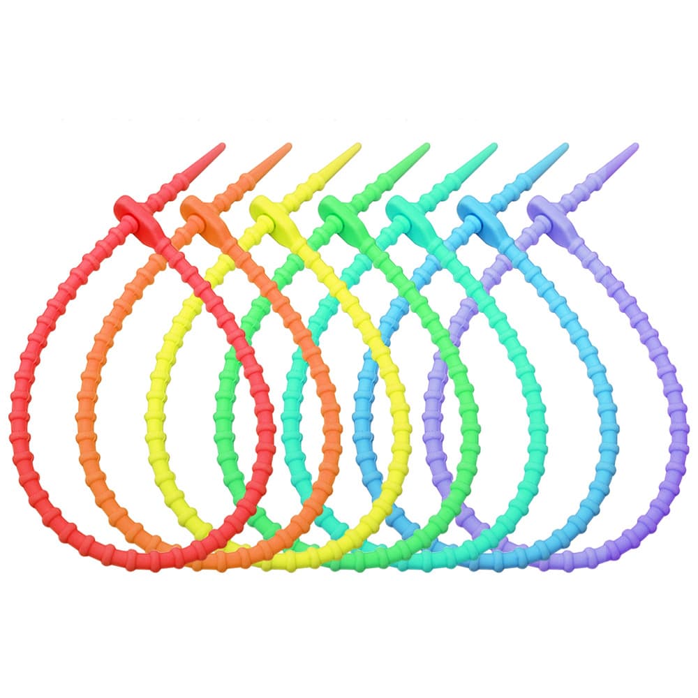 Silicone Card Tag Hanging Rope Ties Organizer for Clothing Toys Jewelry Data Cable Storage Neatness And Orderliness