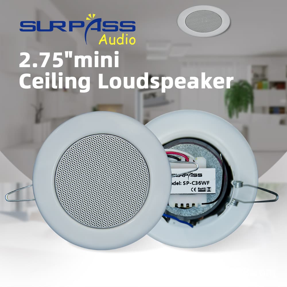 3-inch recessed constant pressure ceiling speaker, mini ceiling background music speaker