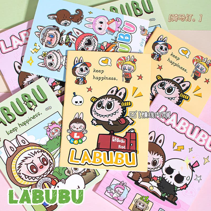 labubu notebook labubu mini notebook cartoon cute portable pocket note diary sharing notebook.